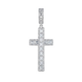 Cross Pendant in 925 sterling silver with lab-grown moissanite