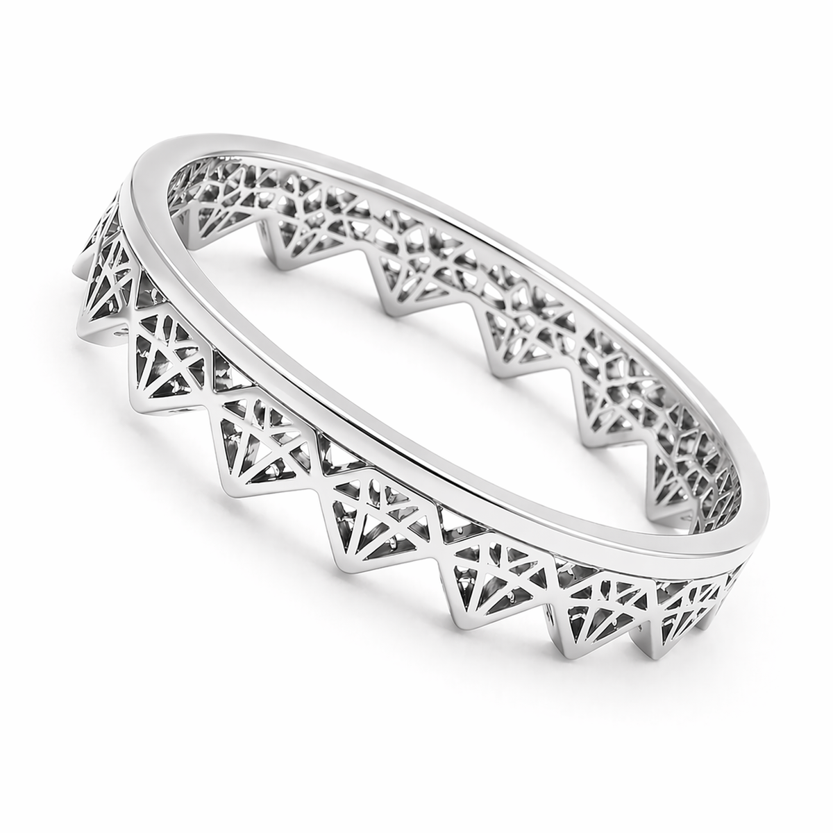 Crown Band in 925 sterling silver with cubic zirconia, view 3