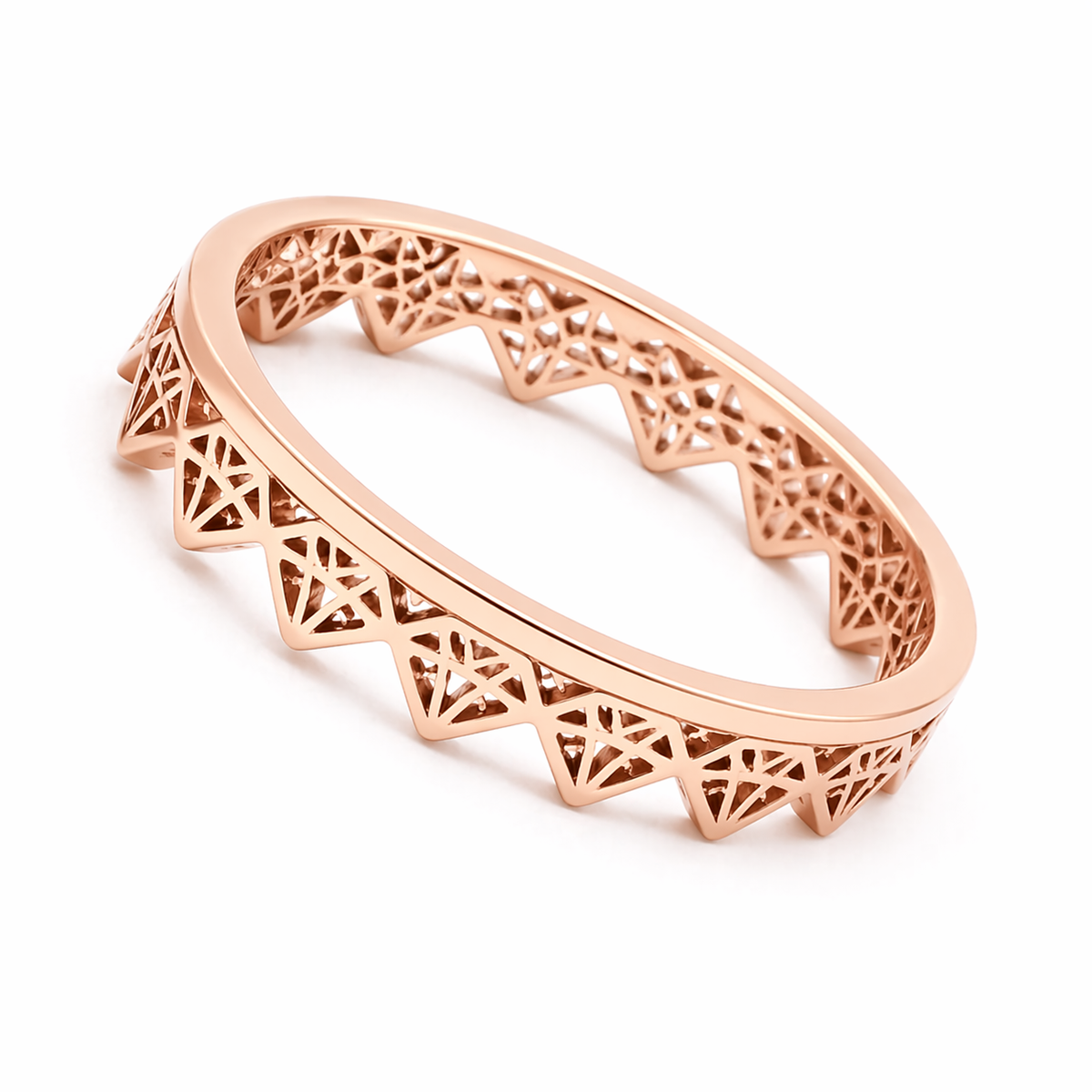 Crown Band in 925 sterling silver with cubic zirconia, view 4