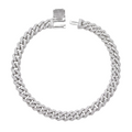Cuban Link Bracelet in 925 sterling silver with lab-grown moissanite, view 3