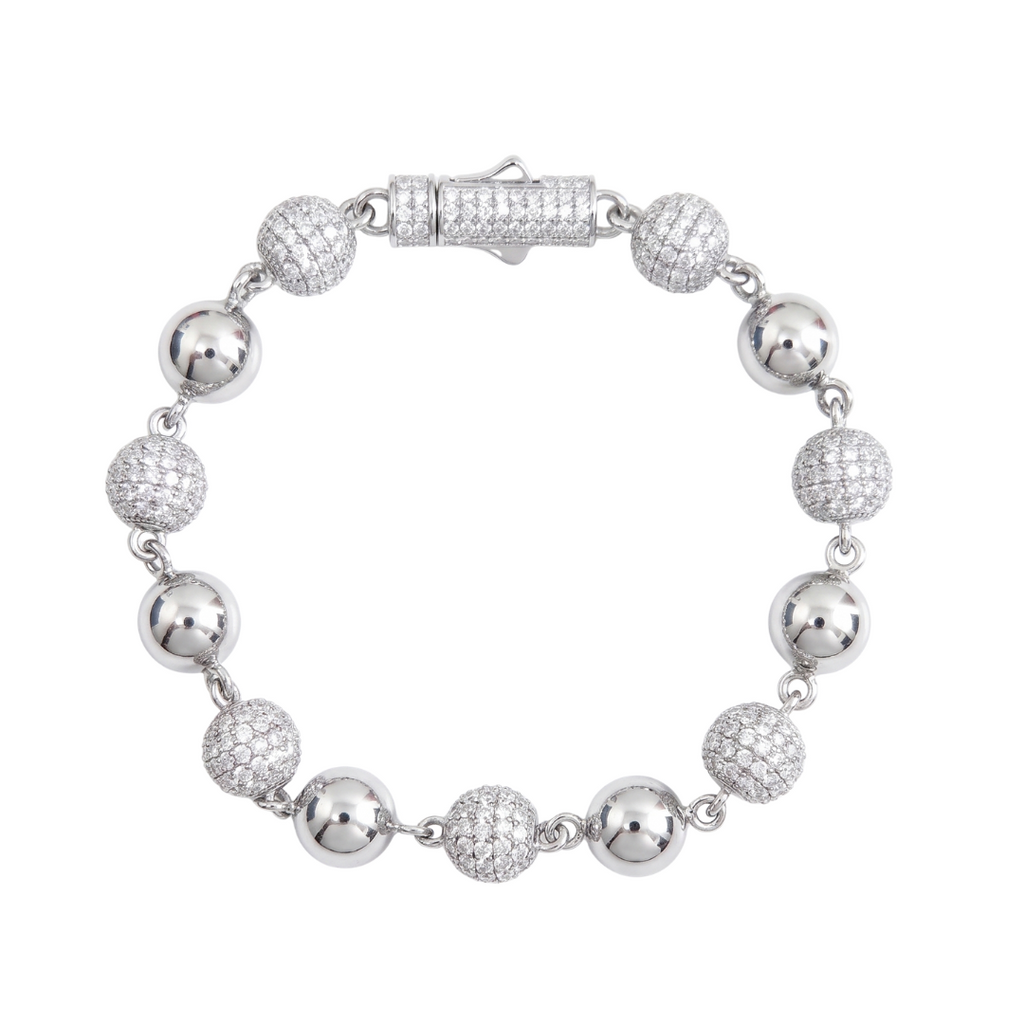 Disco Ball Bracelet in 925 sterling silver with lab-grown moissanite