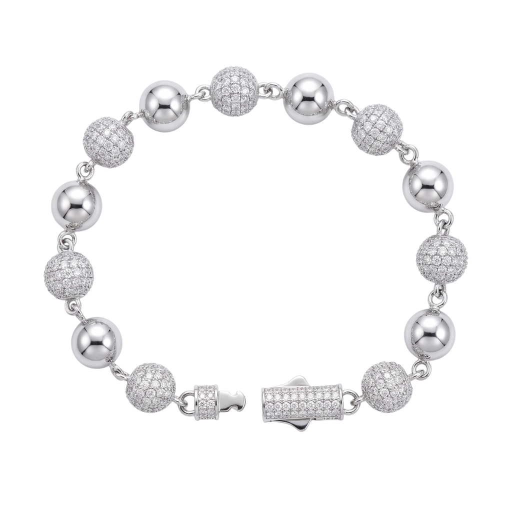 Disco Ball Bracelet in 925 sterling silver with lab-grown moissanite, view 3