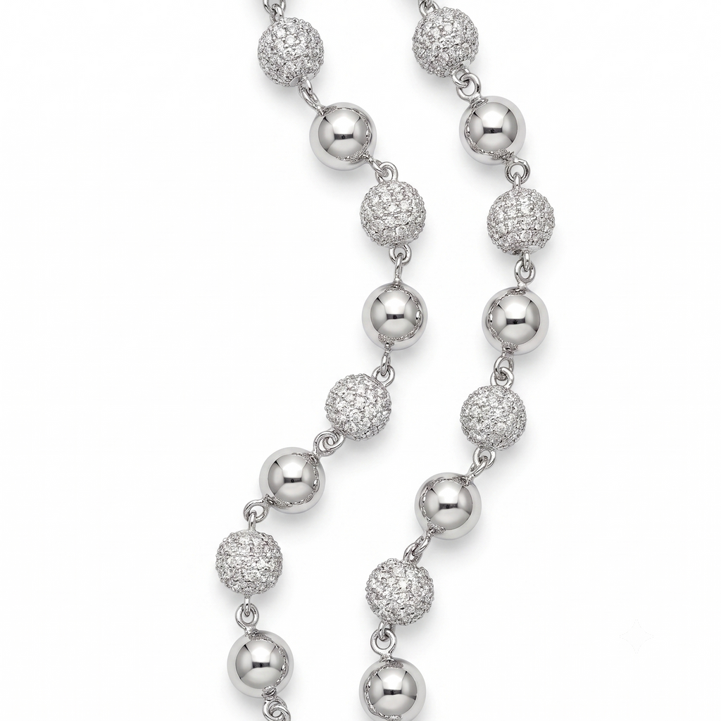 Disco Ball Bracelet in 925 sterling silver with lab-grown moissanite, view 4