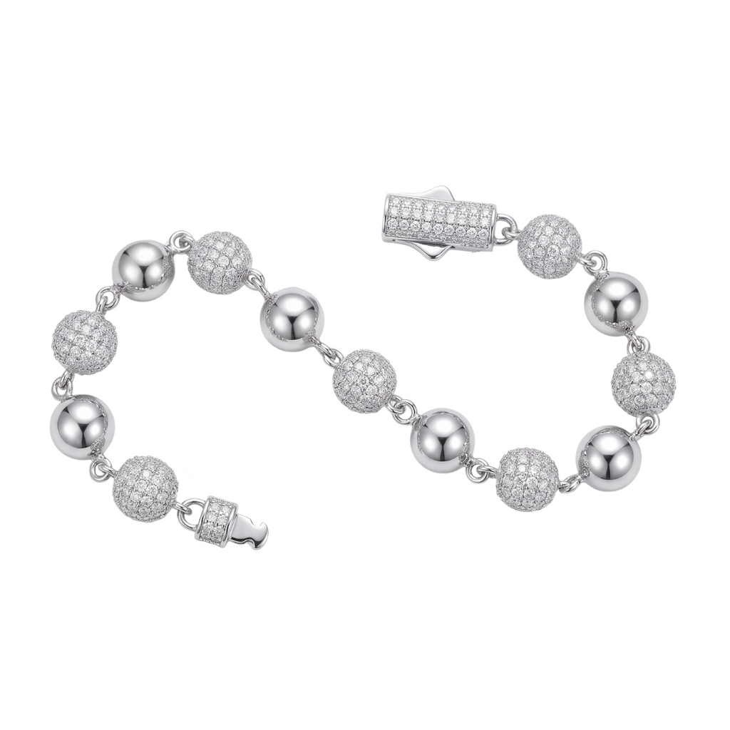 Disco Ball Bracelet in 925 sterling silver with lab-grown moissanite, view 5