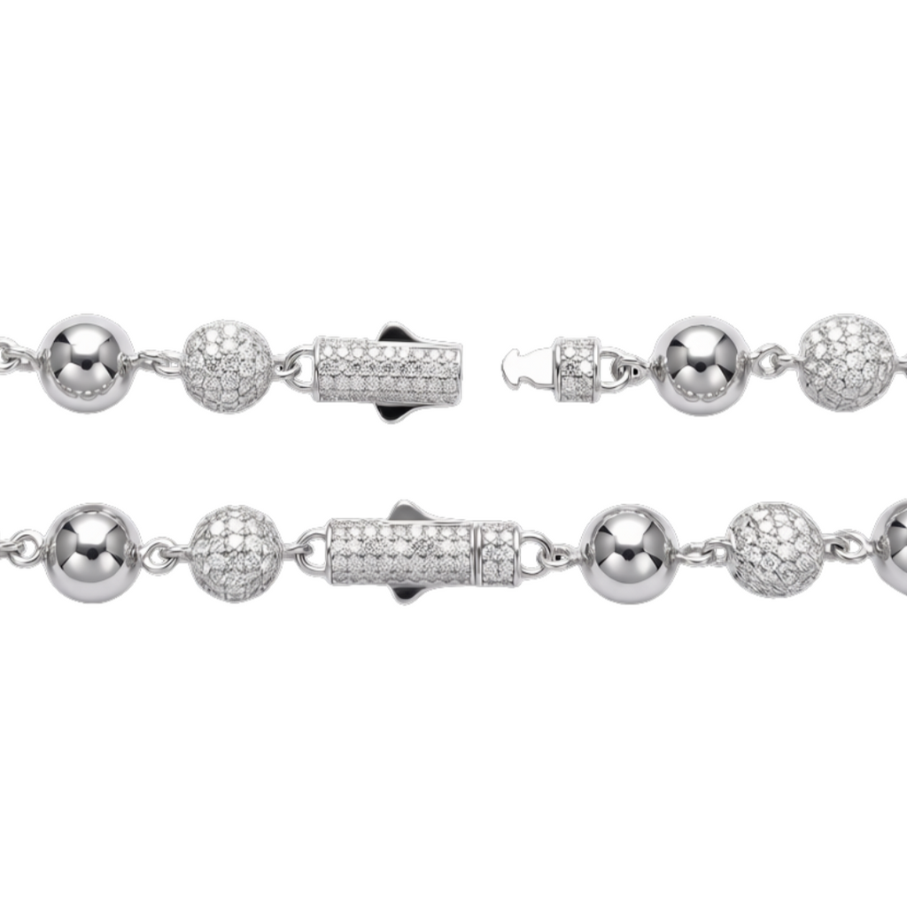Disco Ball Necklace in 925 sterling silver with lab-grown moissanite, view 5