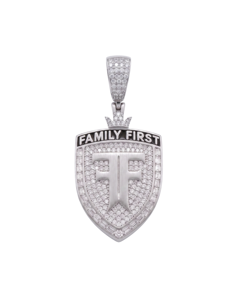 Family First Pendant in 925 sterling silver with lab-grown moissanite, view 7