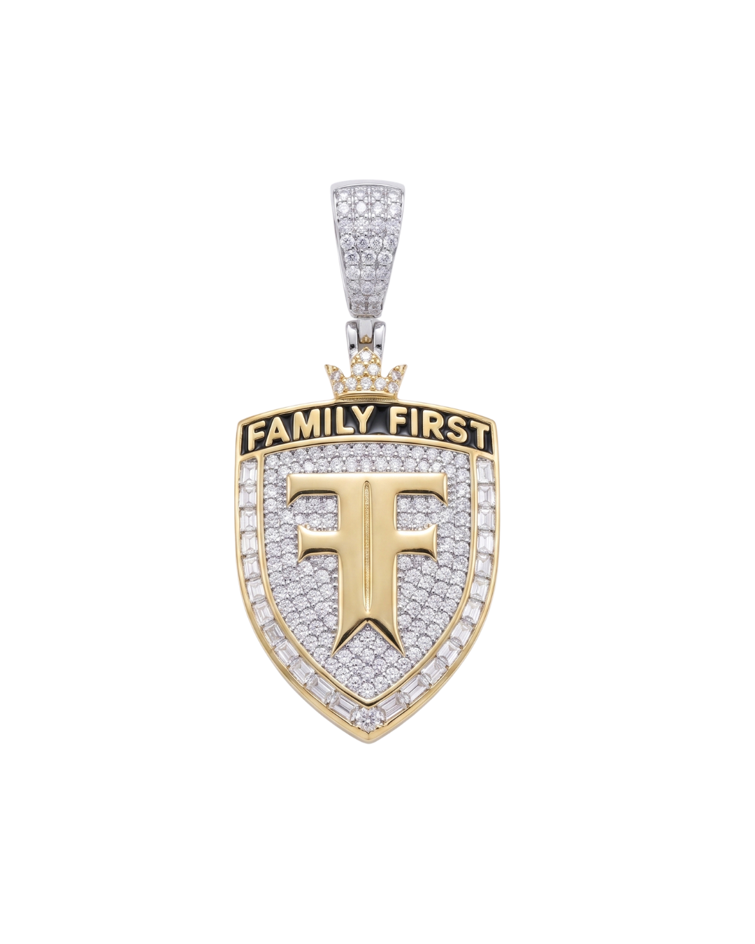 Family First Pendant in 925 sterling silver with lab-grown moissanite, view 8