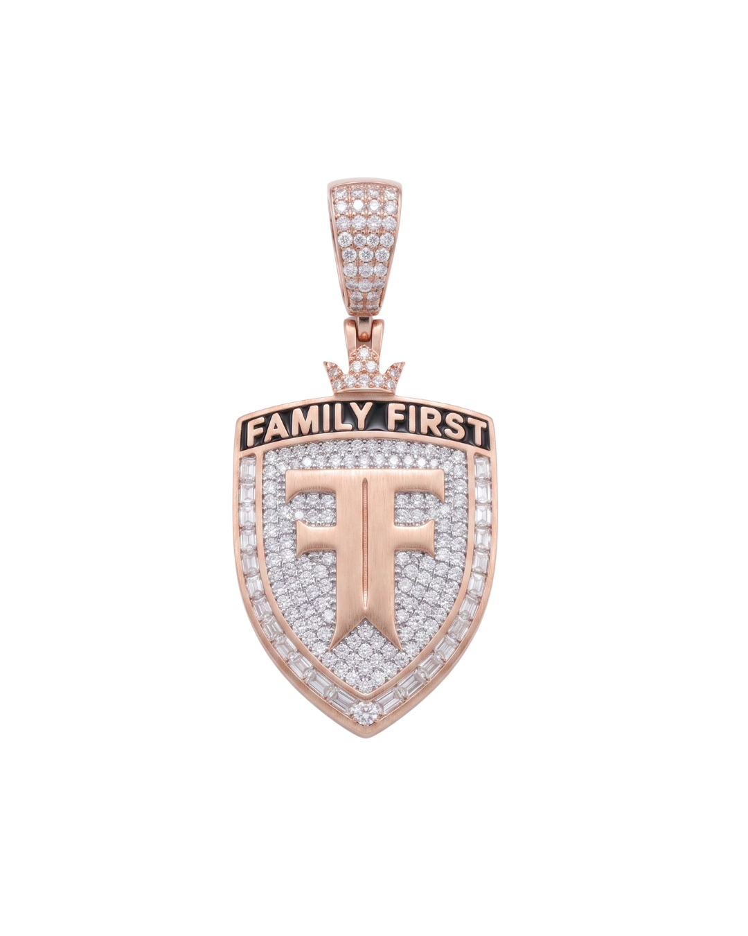 Family First Pendant in 925 sterling silver with lab-grown moissanite, view 9
