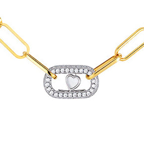 Floating Heart Necklace in 925 sterling silver with cubic zirconia, view 3