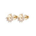 Four-Leaf Clover Earrings in 14K gold or sterling silver, yellow gold tone