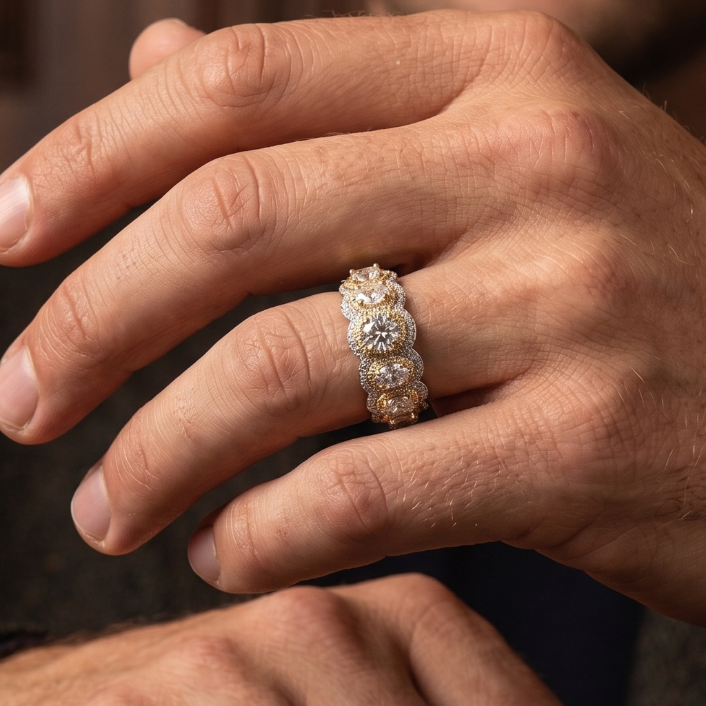 Harmony Eternity in 925 sterling silver with lab-grown moissanite, view 2