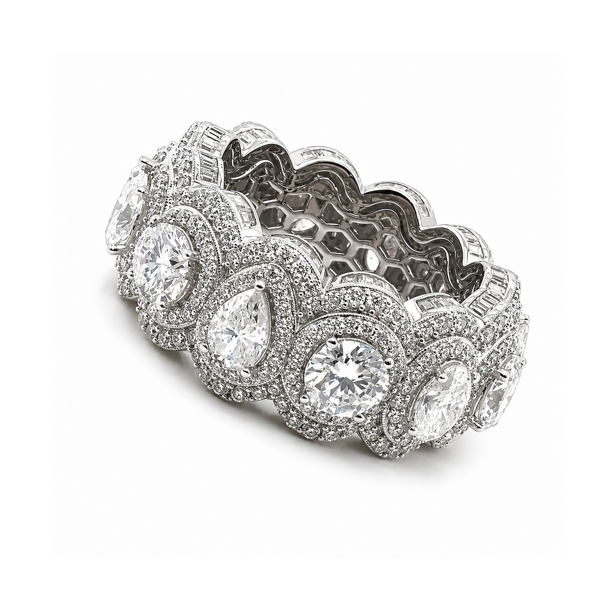 Harmony Eternity in 925 sterling silver with lab-grown moissanite, view 3