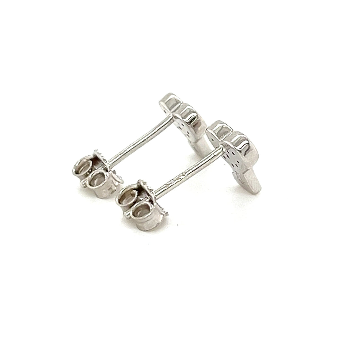 Heart Key Earrings in 14K gold or sterling silver, view 5