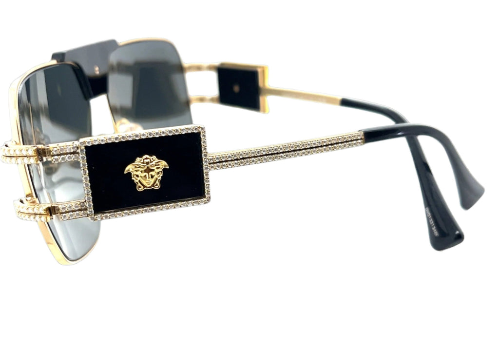 Iced Luxe Sunglasses with Moissanite, hand-set frame, view 2