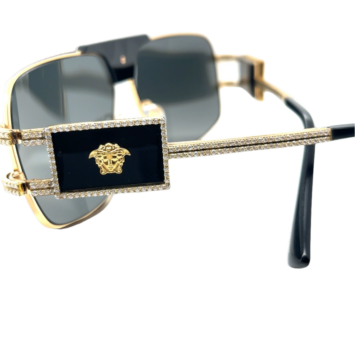Iced Luxe Sunglasses with Moissanite, hand-set frame, view 3