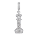 KING Chess Pendant in 925 sterling silver with lab-grown moissanite, view 3