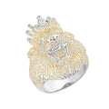 Lion King Ring in 925 sterling silver with lab-grown moissanite