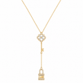 Lock & Key Necklace in 925 sterling silver with cubic zirconia