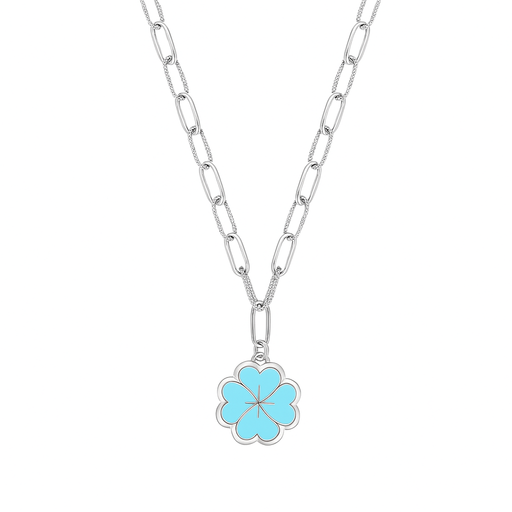 Lucky Necklace in 925 sterling silver with cubic zirconia