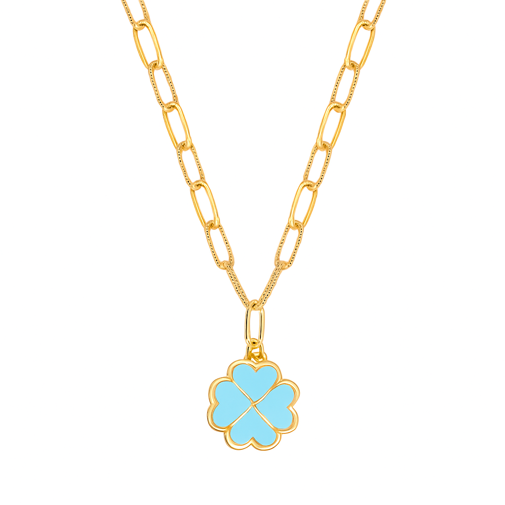 Lucky Necklace in 925 sterling silver with cubic zirconia, view 3