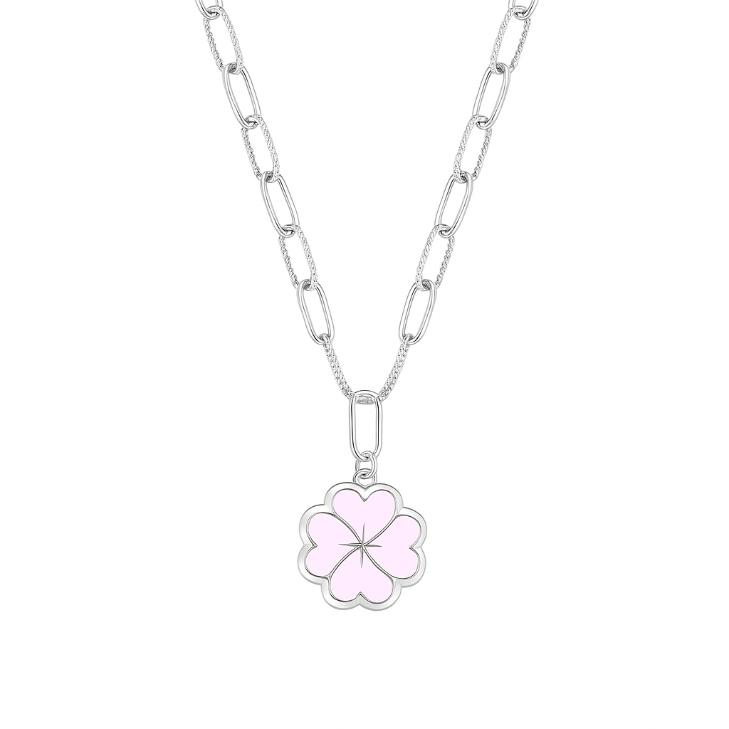 Lucky Necklace in 925 sterling silver with cubic zirconia, view 4
