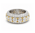 Luxurious Eternity in 925 sterling silver with lab-grown moissanite, yellow gold tone