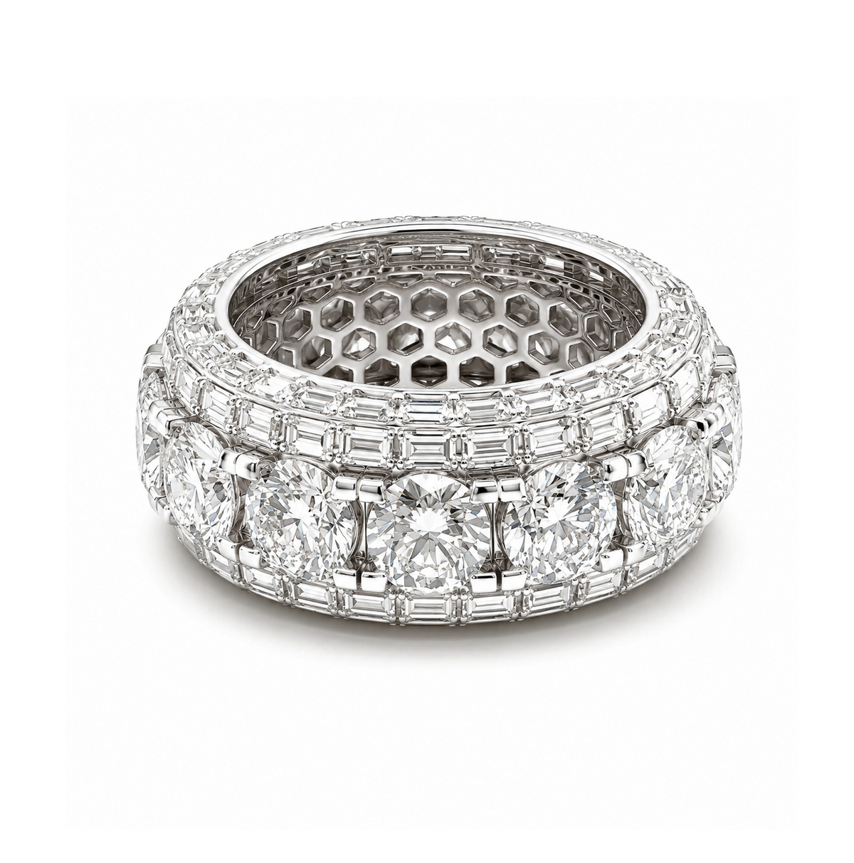Luxurious Eternity in 925 sterling silver with lab-grown moissanite, silver tone