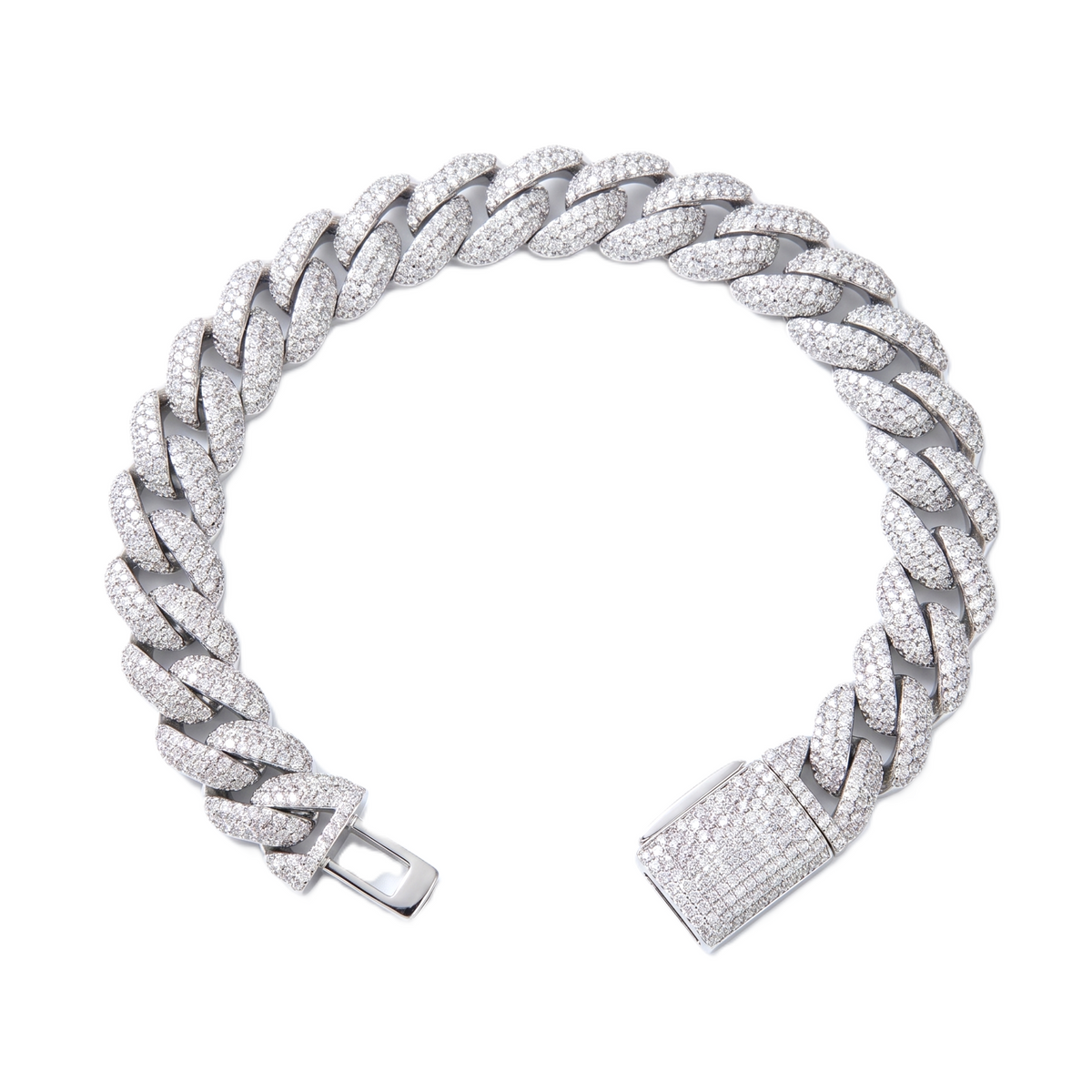 Miami Bracelet in 925 sterling silver with lab-grown moissanite, view 3