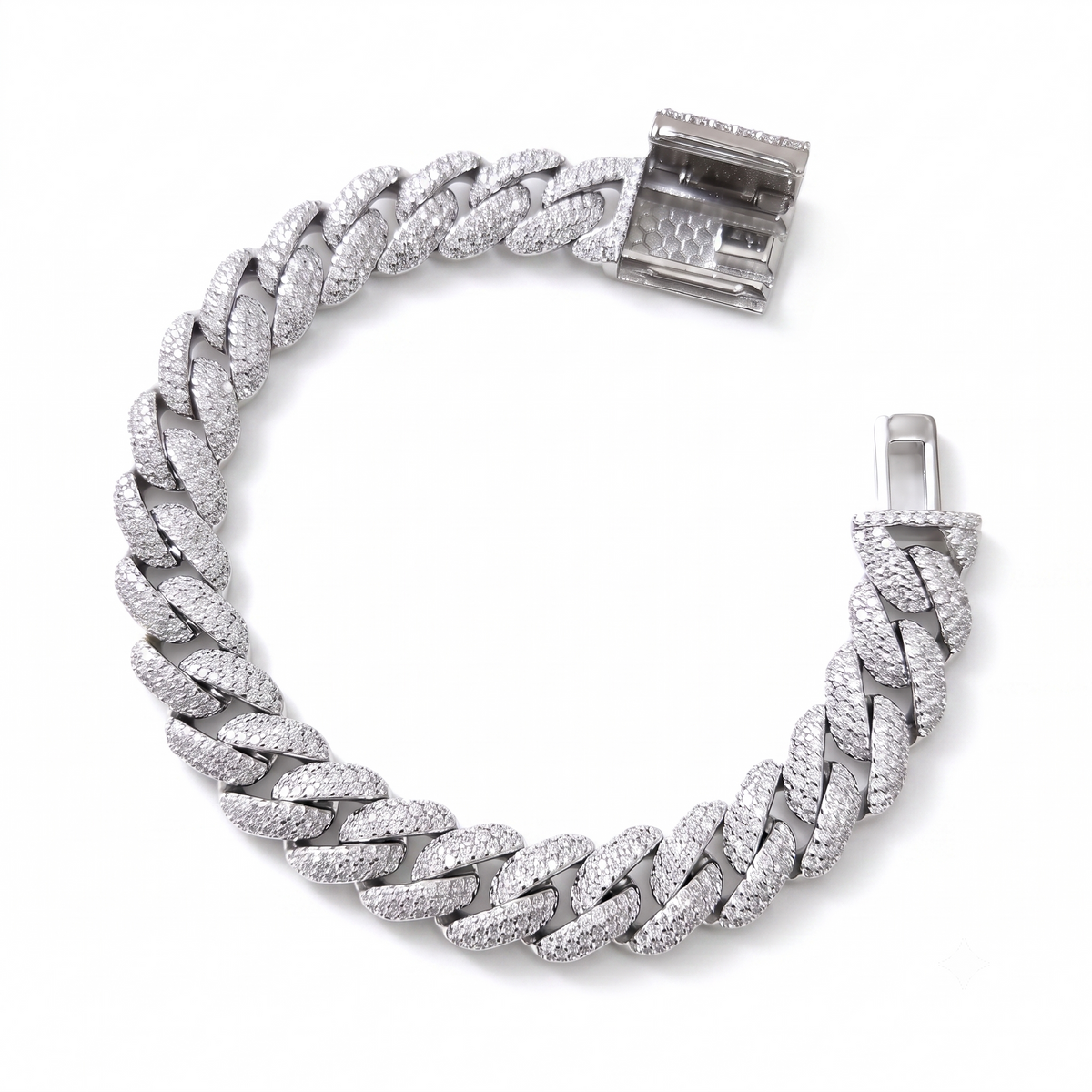 Miami Bracelet in 925 sterling silver with lab-grown moissanite, view 4