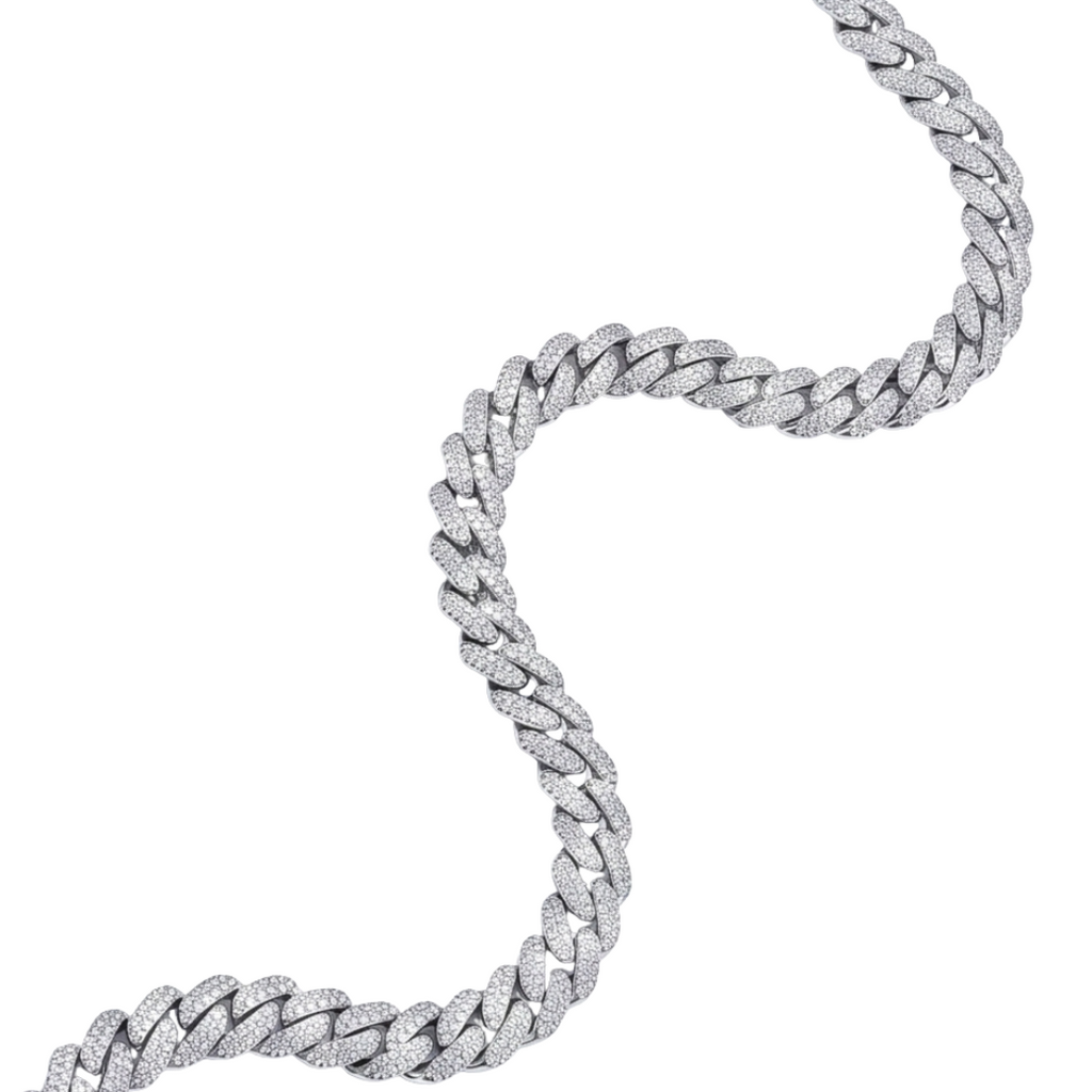 Miami Necklace in 925 sterling silver with lab-grown moissanite, view 3