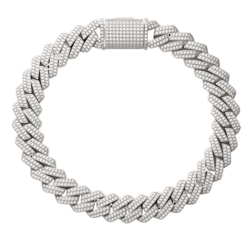 Monaco 20mm Necklace in 925 sterling silver with lab-grown moissanite