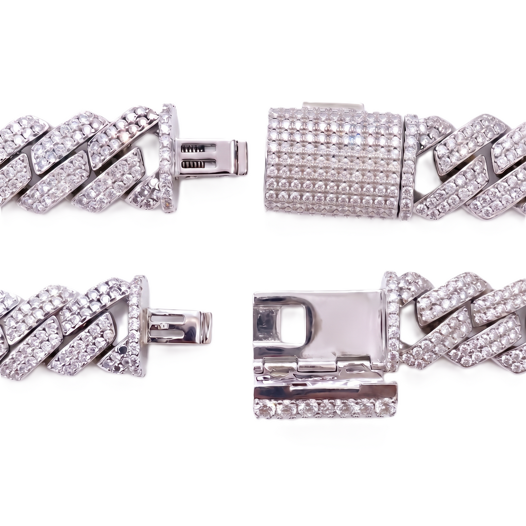 Monaco 20mm Necklace in 925 sterling silver with lab-grown moissanite, view 5