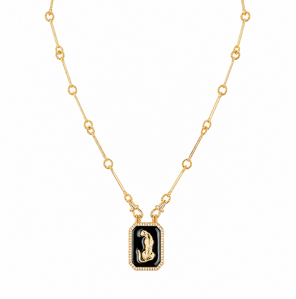 Panther Necklace in 925 sterling silver with cubic zirconia