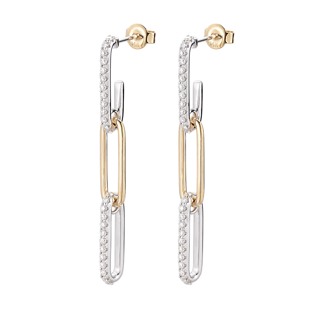 Paperclip Earrings in 14K gold or sterling silver