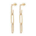 Paperclip Earrings in 14K gold or sterling silver, view 3