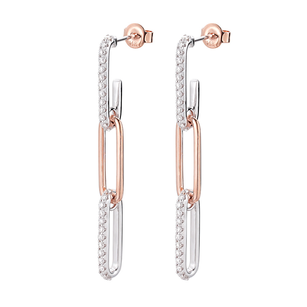 Paperclip Earrings in 14K gold or sterling silver, view 4