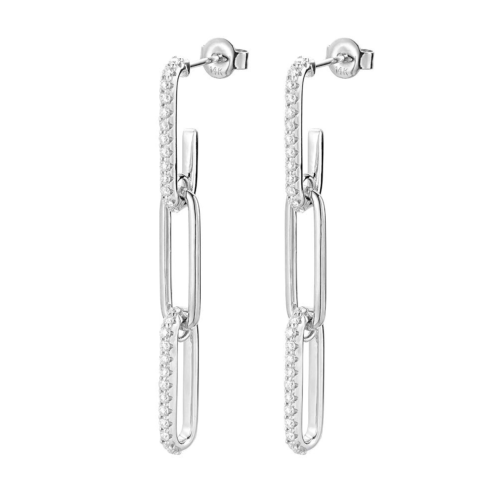Paperclip Earrings in 14K gold or sterling silver, view 5