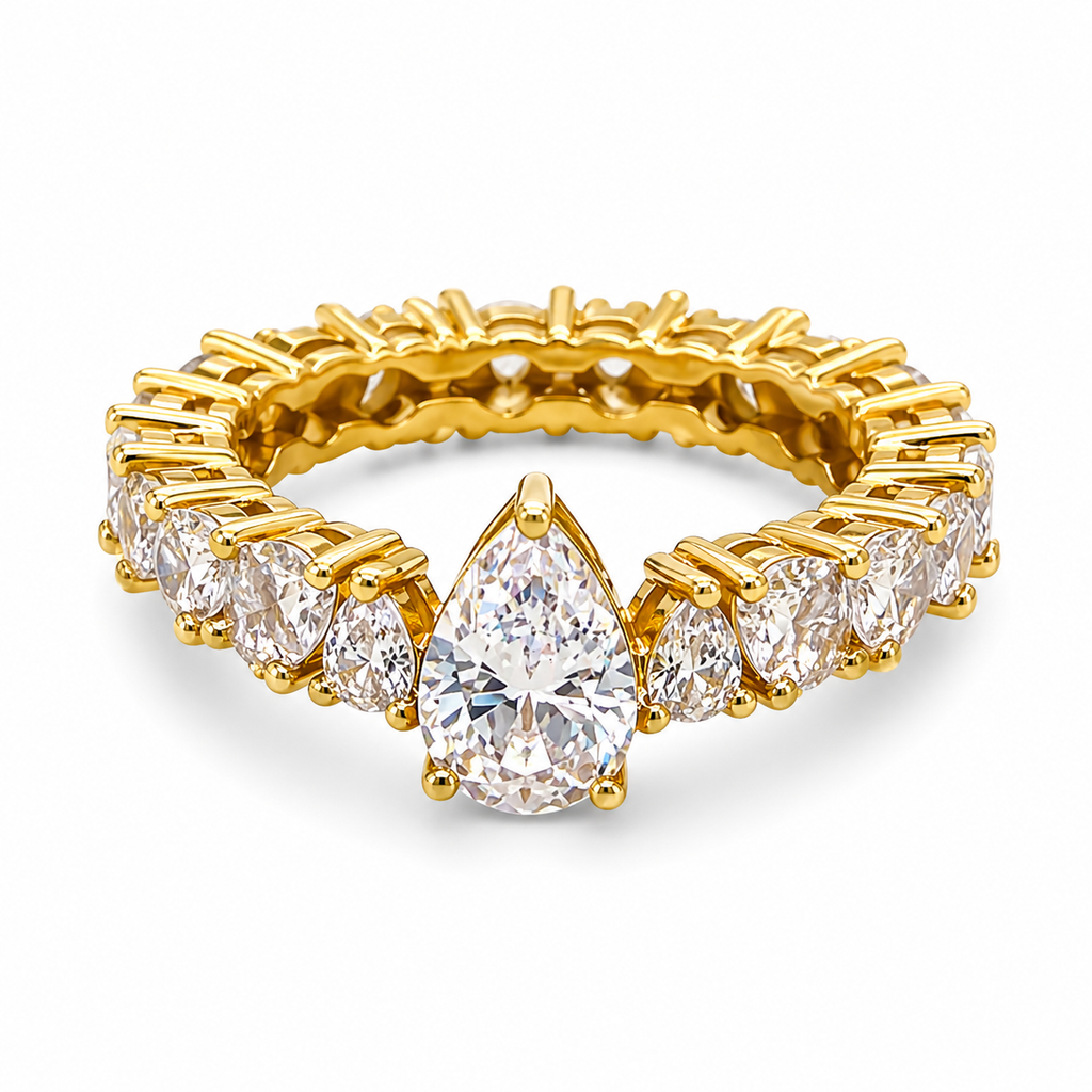 Pear Eternity in 925 sterling silver with moissanite or CZ