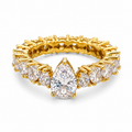 Pear Eternity in 925 sterling silver with moissanite or CZ