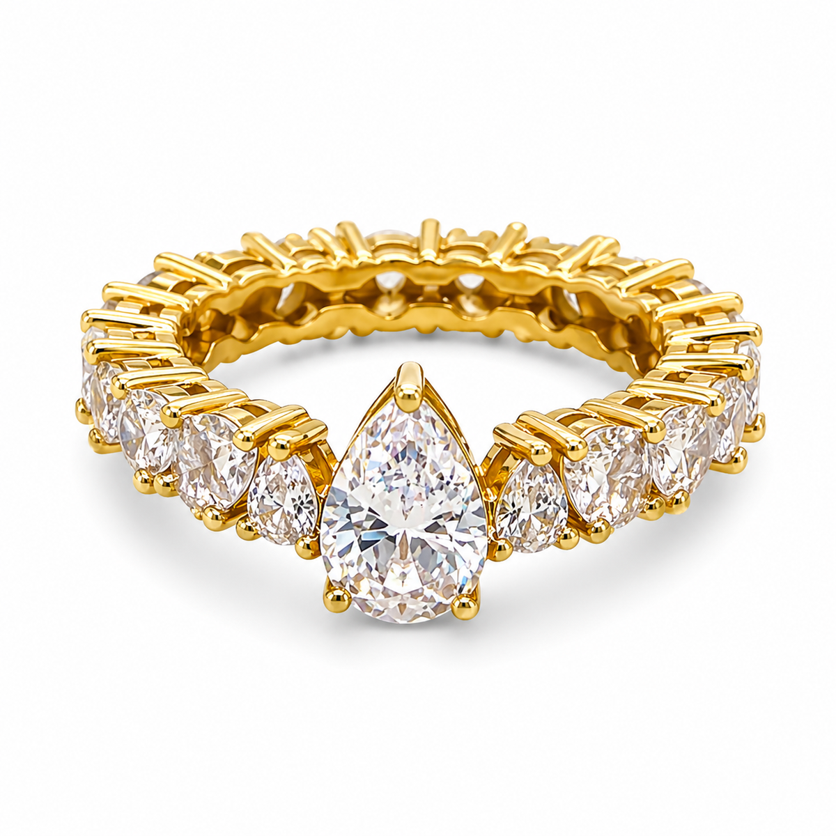 Pear Eternity in 925 sterling silver with moissanite or CZ