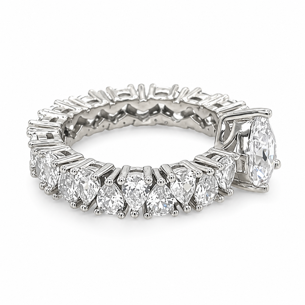 Pear Eternity in 925 sterling silver with moissanite or CZ, view 6
