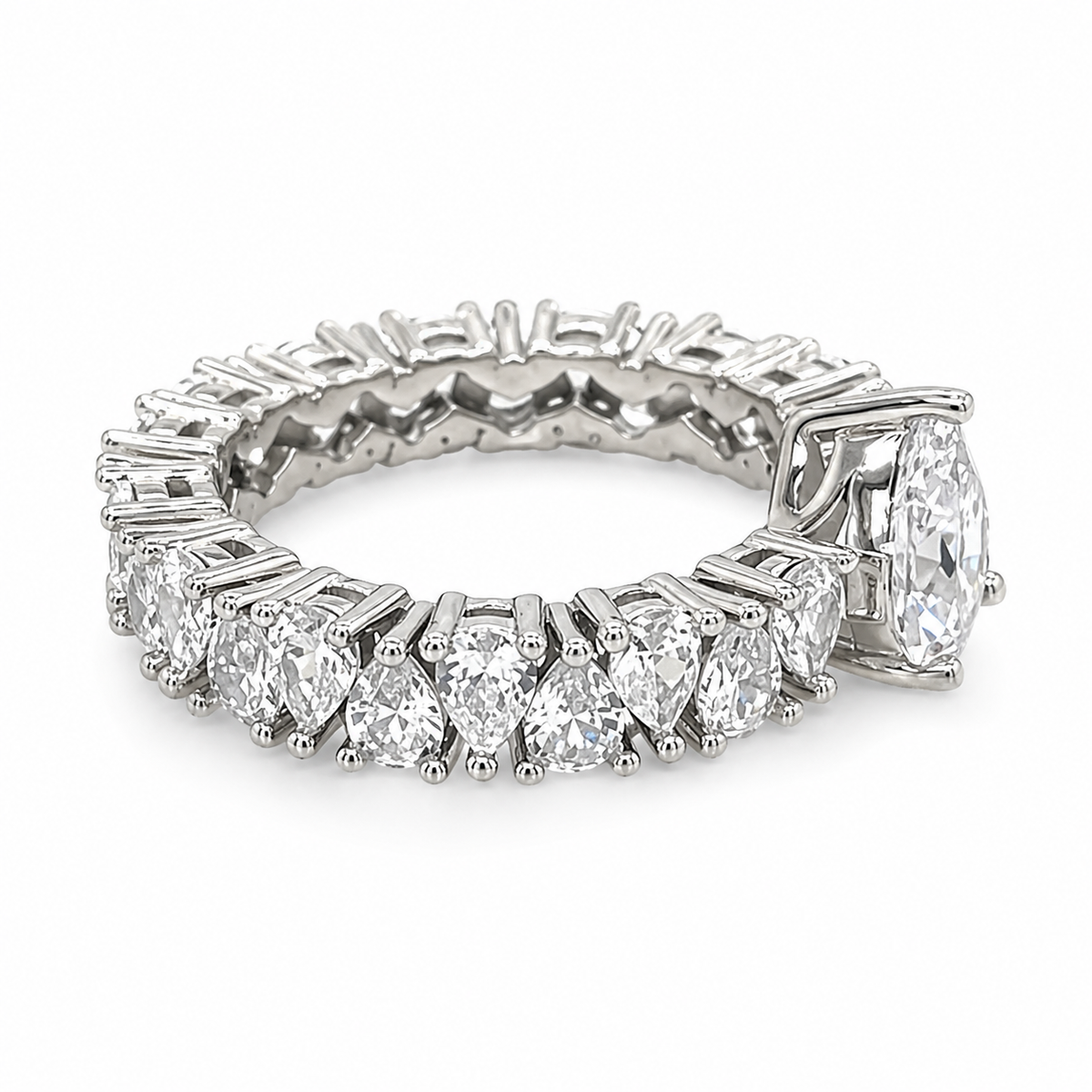 Pear Eternity in 925 sterling silver with moissanite or CZ, view 6