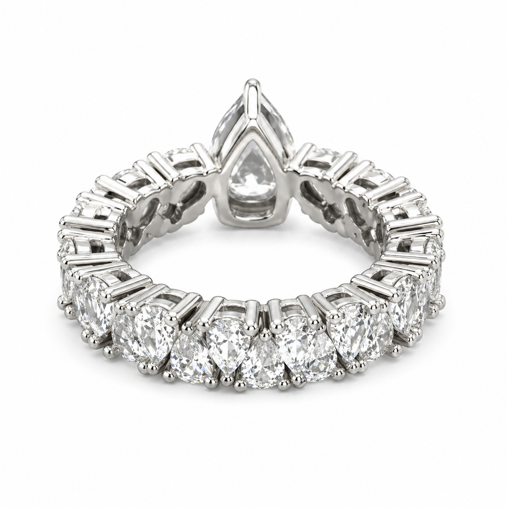 Pear Eternity in 925 sterling silver with moissanite or CZ, view 7
