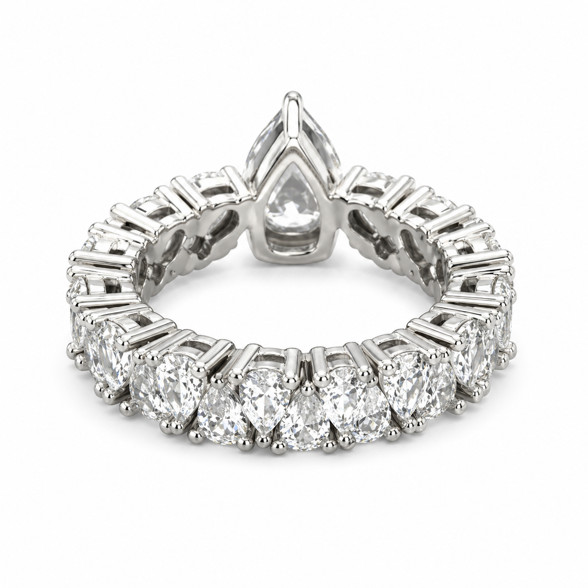 Pear Eternity in 925 sterling silver with moissanite or CZ, view 7