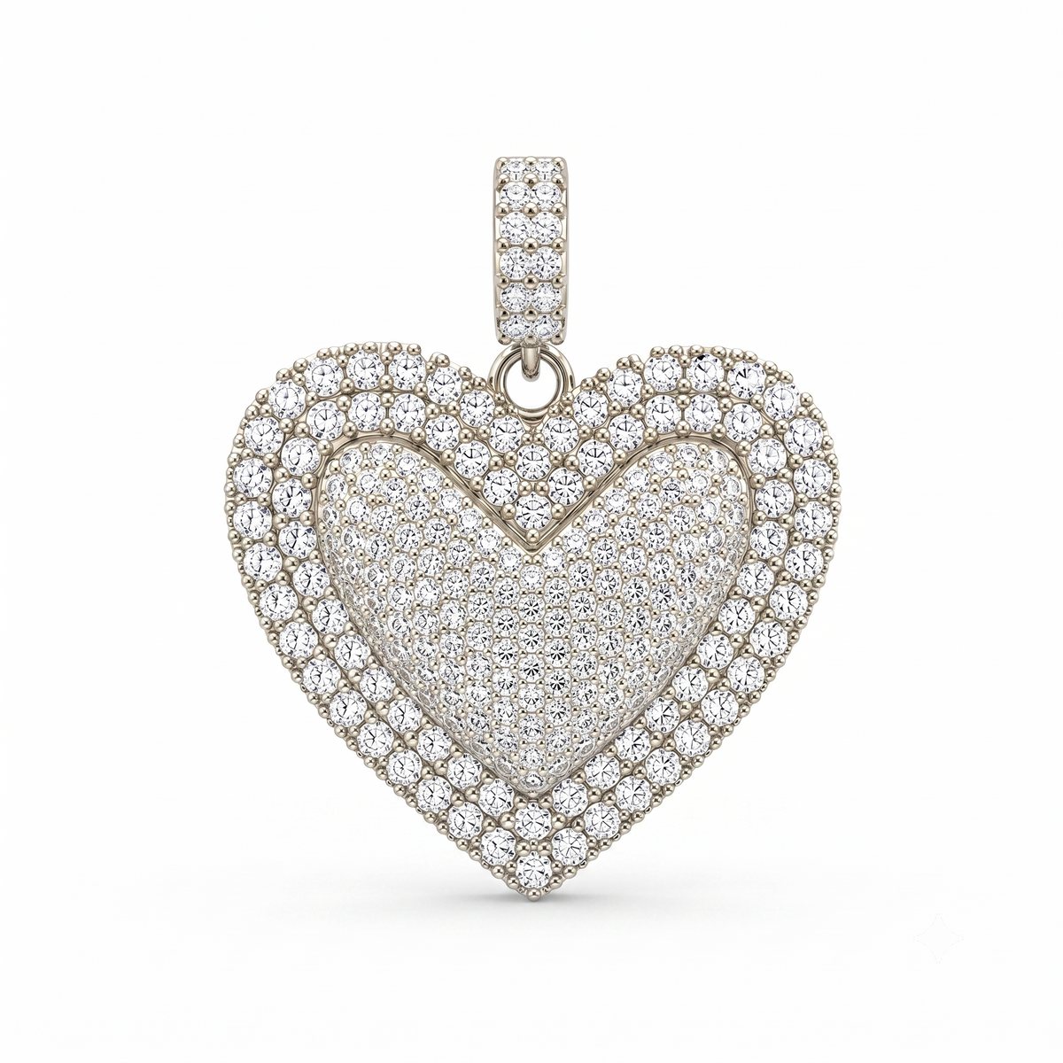 Puffy Heart Charm in 14K solid gold, view 4