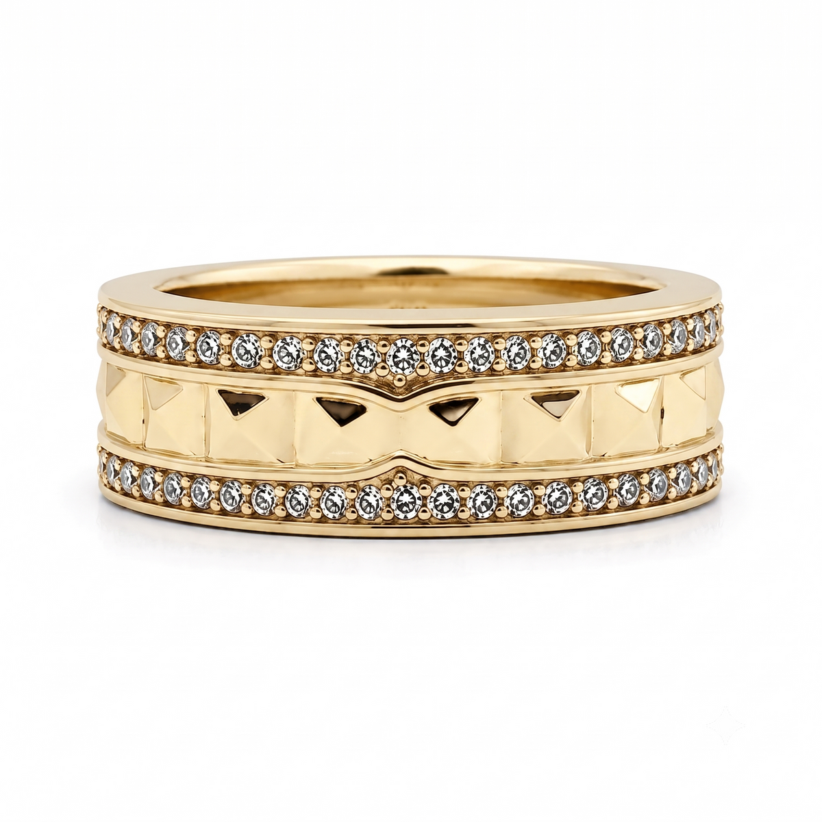 Pyramid Band in 925 sterling silver with cubic zirconia