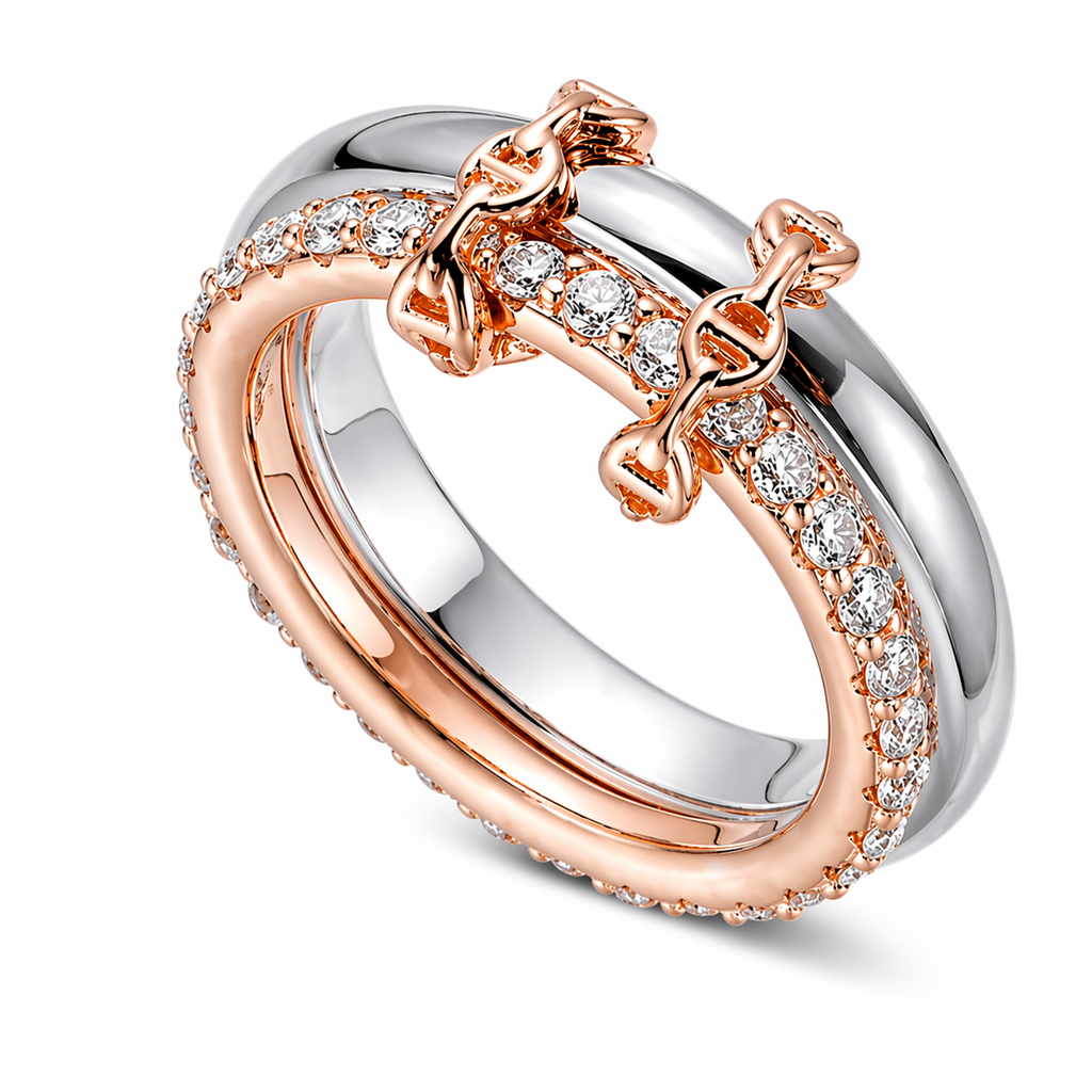 Riviera Ring in 925 sterling silver with cubic zirconia