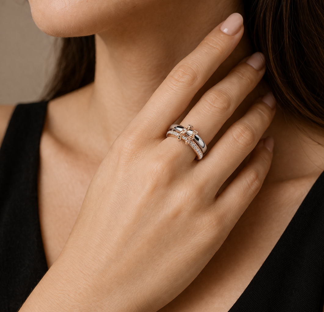Riviera Ring in 925 sterling silver with cubic zirconia, view 2