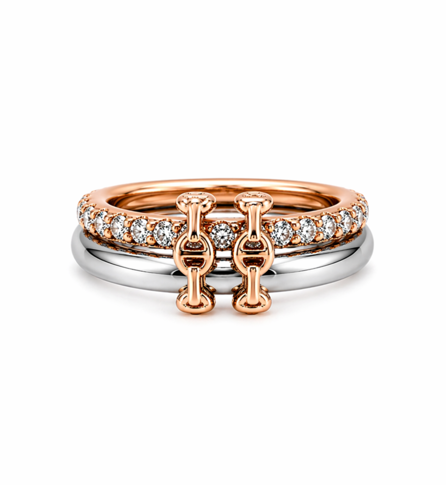 Riviera Ring in 925 sterling silver with cubic zirconia, view 3