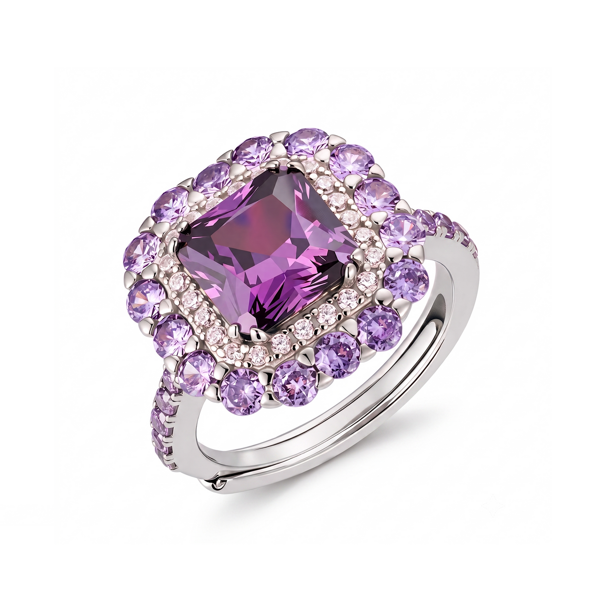 Royalty Ring in 925 sterling silver with cubic zirconia, view 4